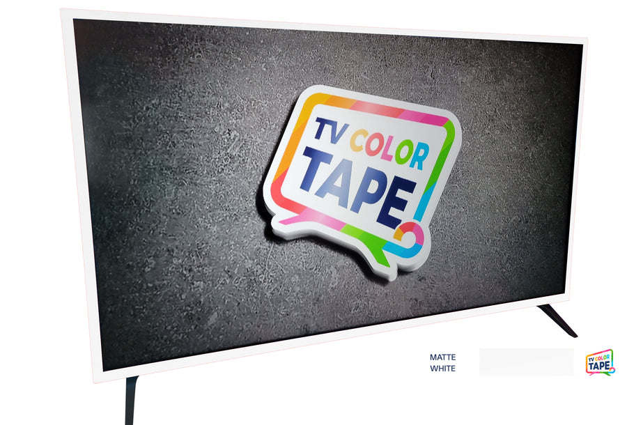 TV Color Tape® customizable matte white vinyl wrap for sony lg samsung frame bezel 65 55 50 43 42 32